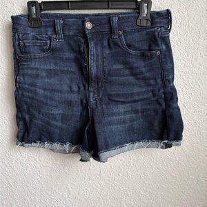 American Eagle Dark Blue High-Rise Denim Shorts
